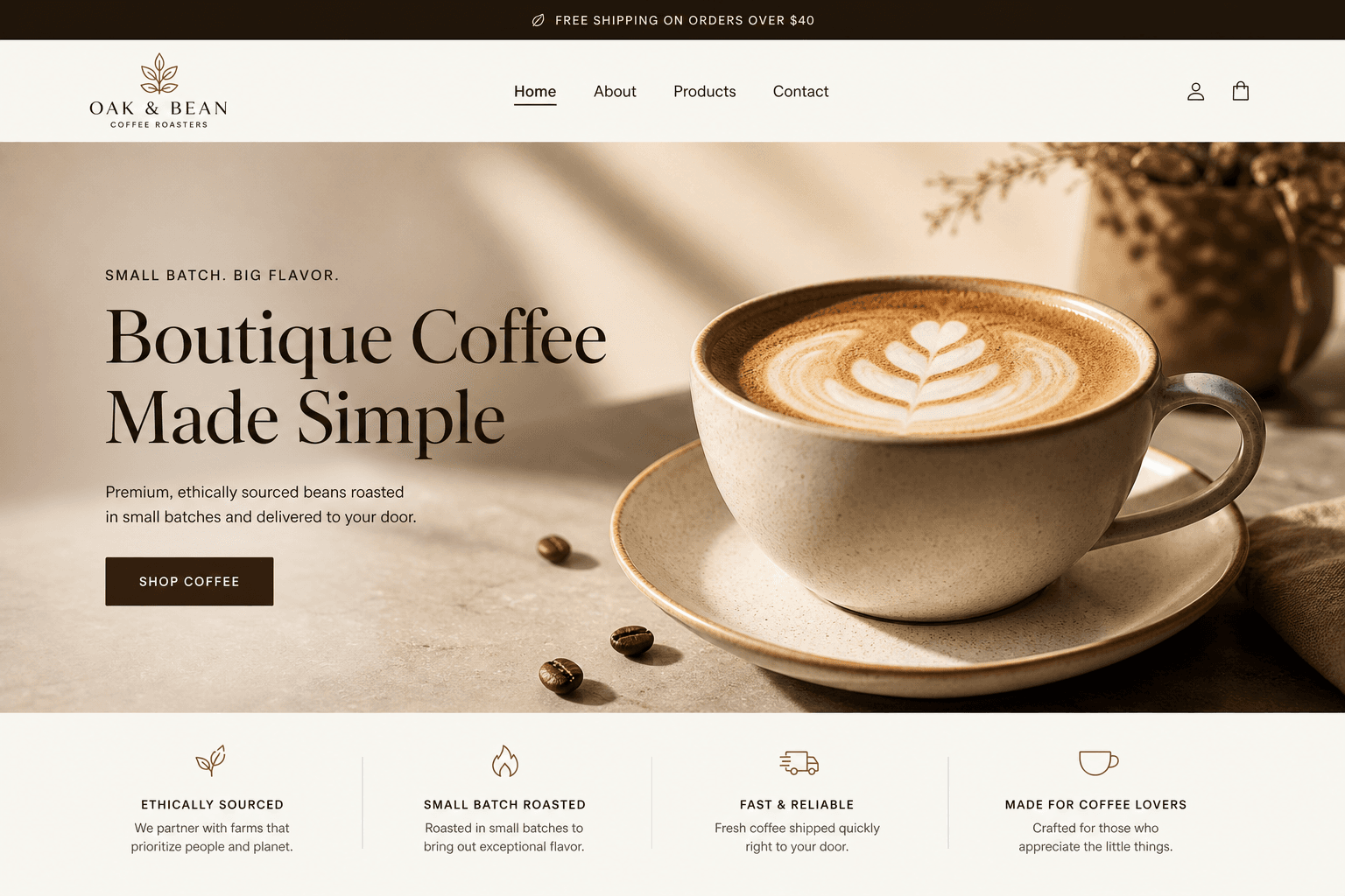 Boutique Coffee Made Simple product screen